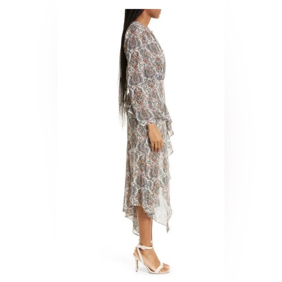 Veronica Beard Sazan Long Sleeve Handkerchief Hem Paisley Dress, SZ 4, $648 - Picture 2 of 12